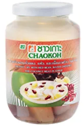 Coconut Gel with red bean , water chestnut and coconut meat in syrup