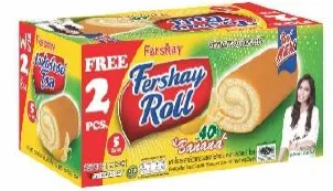 Cake Roll Banana Flavor filled with cream